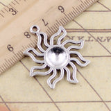 10pcs Charms Sun Sunburst 34x30mm Tibetan Silver Color Pendants Antique Jewelry Making DIY Handmade Craft