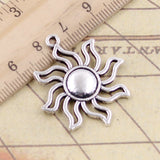10pcs Charms Sun Sunburst 34x30mm Tibetan Silver Color Pendants Antique Jewelry Making DIY Handmade Craft