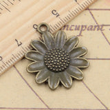 10pcs Charms Sunflower Flower 30x26mm Tibetan Silver Color Pendants Antique Jewelry Making DIY Handmade Craft