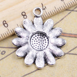 10pcs Charms Sunflower Flower 30x26mm Tibetan Silver Color Pendants Antique Jewelry Making DIY Handmade Craft
