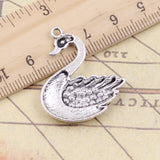 10pcs Charms Swan 32x27mm Tibetan Silver Color Pendants Antique Jewelry Making DIY Handmade Craft Pendant