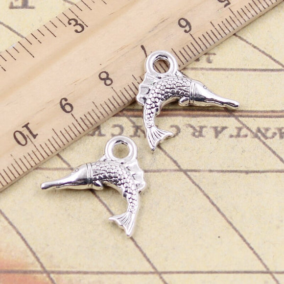 10pcs Charms Swordfish Fish Sailfish 18x20mm Tibetan Silver Color Pendants Antique Jewelry Making DIY Handmade Craft Pendant