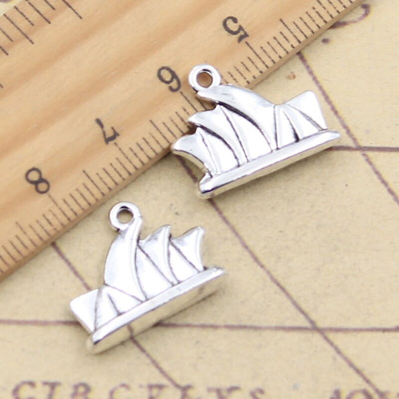 10pcs Charms Sydney Opera House 15x18mm Tibetan Silver Color Pendants Antique Jewelry Making DIY Handmade Craft