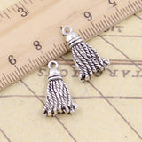 10pcs Charms Tassels Fringing 20x12mm Tibetan Bronze Silver Color Pendants Antique Jewelry Making DIY Handmade Craft