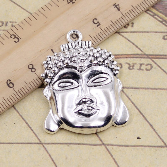 10pcs Charms Tathagata buddha head 40x30mm Tibetan Silver Color Pendants Antique Jewelry Making DIY Handmade Craft