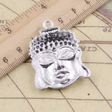 10pcs Charms Tathagata buddha head 40x30mm Tibetan Silver Color Pendants Antique Jewelry Making DIY Handmade Craft