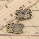10pcs Charms Telephone Phone 22x18mm Tibetan Bronze Silver Color Pendants Antique Jewelry Making DIY Handmade Craft EF4668