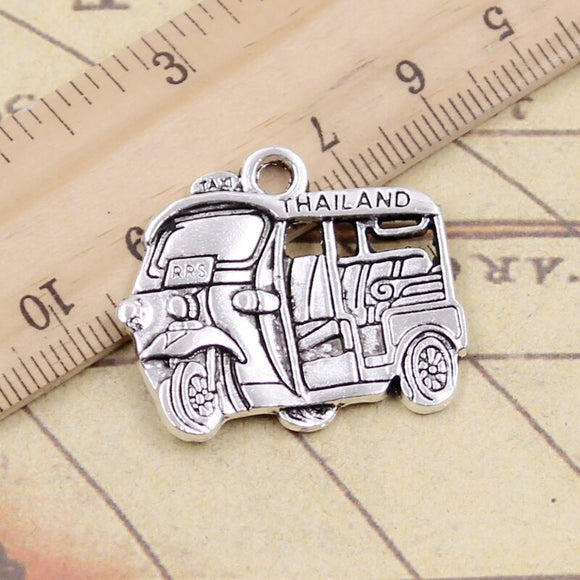 10pcs Charms Thailand Taxi Car Bus 27x33mm Tibetan Silver Color Pendants Antique Jewelry Making DIY Handmade Craft Pendant