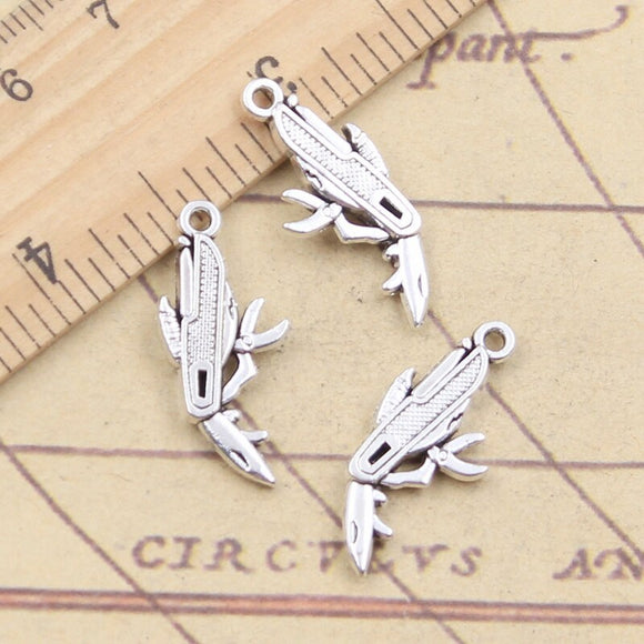 10pcs Charms Tools Multifunctional Saber 25x11mm Tibetan Silver Color Pendants Antique Jewelry Making DIY Handmade Craft