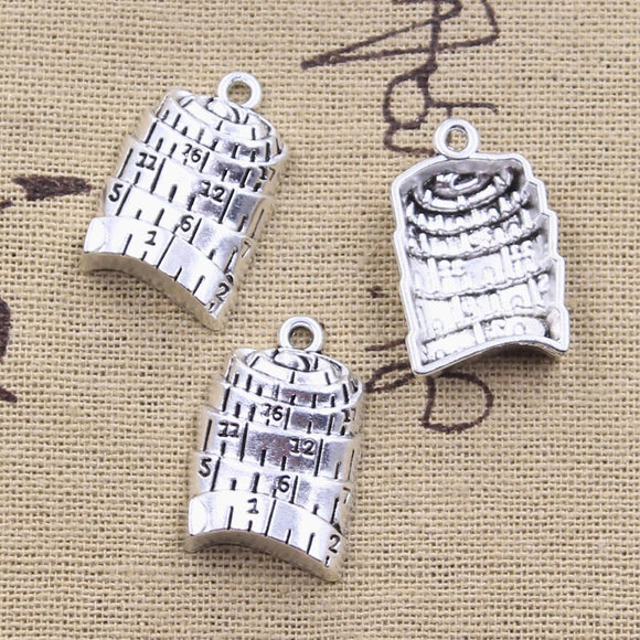 10pcs Charms Tools Tape Measure 25x16mm Antique Silver Color Pendants DIY Crafts Making Findings Handmade Tibetan Jewelry