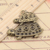 10pcs Charms Tortoise Turtle Sea 35x41mm Tibetan Bronze Silver Color Pendants Antique Jewelry Making DIY Handmade Craft