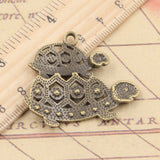 10pcs Charms Tortoise Turtle Sea 35x41mm Tibetan Bronze Silver Color Pendants Antique Jewelry Making DIY Handmade Craft