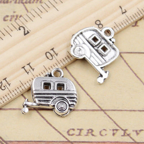 10pcs Charms Travel Tourism Towed RV 18x19mm Tibetan Silver Color Pendants Antique Jewelry Making DIY Handmade Craft