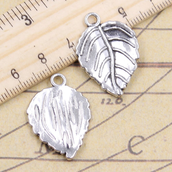10pcs Charms Tree Leaf 29x20mm Tibetan Bronze Silver Color Pendants Antique Jewelry Making DIY Handmade Craft