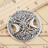 10pcs Charms Tree Of Life Norse Viking Moon Star 39x34mm Tibetan Bronze Silver Color Pendant Antique Making DIY Handmade Jewelry EF3696