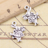 10pcs Charms Trumpet Rabbit 21x15mm Tibetan Bronze Silver Color Pendants Antique Jewelry Making DIY Handmade Craft
