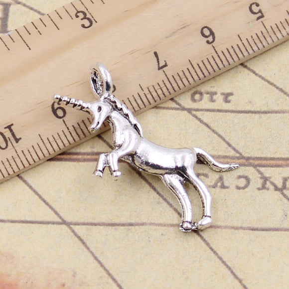 10pcs Charms Unicorn Horse 35x15mm Tibetan Silver Color Pendants Antique Jewelry Making DIY Handmade Craft