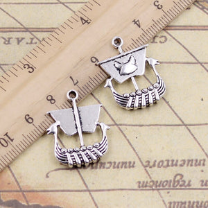 10pcs Charms Viking Ship Boat 26x21mm Tibetan Silver Color Pendants Antique Jewelry Making DIY Handmade Craft