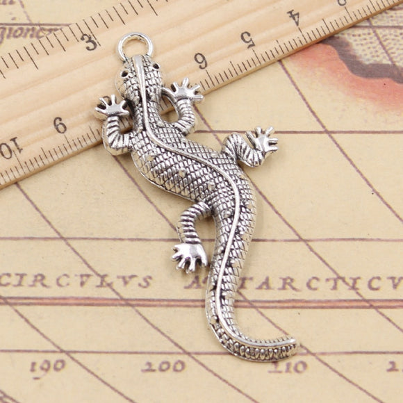 10pcs Charms Wall Lizard Gecko 72x32mm Tibetan Silver Color Pendants Antique Jewelry Making DIY Handmade Craft