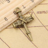 10pcs Charms Winding Rope Dagger Cross 34x20mm Tibetan Bronze Silver Color Pendants Antique Jewelry Making DIY Handmade Craft