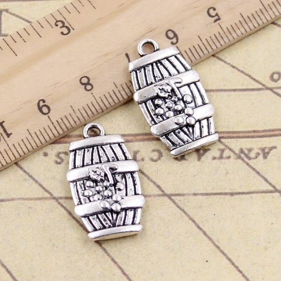 10pcs Charms Wine Barrel Cask 25x14mm Tibetan Silver Color Pendants Antique Jewelry Making DIY Handmade Craft Pendant