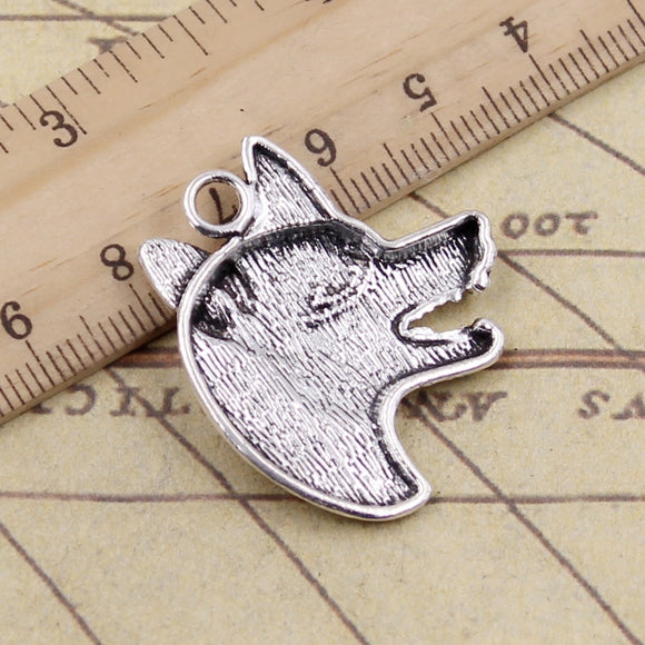 10pcs Charms Wolf Dog Wolfhound 35x30mm Tibetan Silver Color Pendants Antique Jewelry Making DIY Handmade Craft Pendant