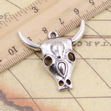 10pcs Charms Yak Skull Bull Head 37x35mm Tibetan Silver Color Pendants Antique Jewelry Making DIY Handmade Craft Pendant