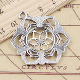 10pcs Charms Yoga Flower Life Datura Stramonium 43x35mm Tibetan Silver Color Pendants Antique Jewelry Making DIY Handmade Craft
