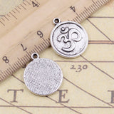 10pcs Charms Yoga OM 21x18mm Tibetan Bronze Silver Color Pendants Antique Jewelry Making DIY Handmade Craft