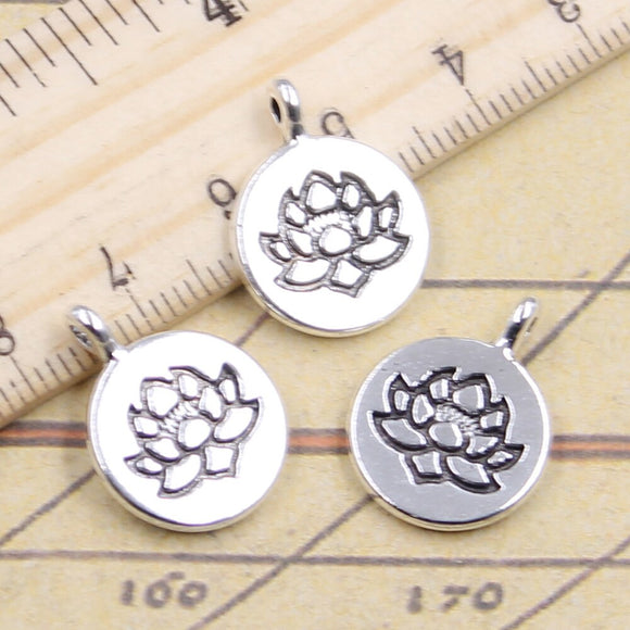 10pcs Charms Yoga Om Lotus Sitting 20x15mm Tibetan Silver Color Pendants Antique Jewelry Making DIY Handmade Craft Pendant