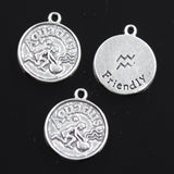 10pcs Charms Zodiac Aries Capricron Aquarius Cancer Leo Libra Taurus 20x17mm Bronze Silver Color Pendants Jewelry DIY Making