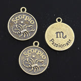 10pcs Charms Zodiac Aries Capricron Aquarius Cancer Leo Libra Taurus 20x17mm Bronze Silver Color Pendants Jewelry DIY Making
