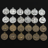 10pcs Charms Zodiac Aries Capricron Aquarius Cancer Leo Libra Taurus 20x17mm Bronze Silver Color Pendants Jewelry DIY Making