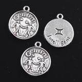 10pcs Charms Zodiac Aries Capricron Aquarius Cancer Leo Libra Taurus 20x17mm Bronze Silver Color Pendants Jewelry DIY Making