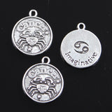 10pcs Charms Zodiac Aries Capricron Aquarius Cancer Leo Libra Taurus 20x17mm Bronze Silver Color Pendants Jewelry DIY Making