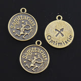 10pcs Charms Zodiac Sagittarius Scorpio  Aquarius Cancer Leo Libra Taurus 20x17mm Mixed Bronze Pendants Jewelry DIY Making Gift