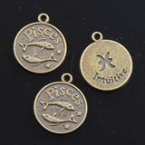10pcs Charms Zodiac Sagittarius Scorpio  Aquarius Cancer Leo Libra Taurus 20x17mm Mixed Bronze Pendants Jewelry DIY Making Gift