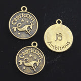 10pcs Charms Zodiac Sagittarius Scorpio  Aquarius Cancer Leo Libra Taurus 20x17mm Mixed Bronze Pendants Jewelry DIY Making Gift