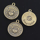 10pcs Charms Zodiac Sagittarius Scorpio  Aquarius Cancer Leo Libra Taurus 20x17mm Mixed Bronze Pendants Jewelry DIY Making Gift
