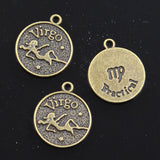10pcs Charms Zodiac Sagittarius Scorpio  Aquarius Cancer Leo Libra Taurus 20x17mm Mixed Bronze Pendants Jewelry DIY Making Gift