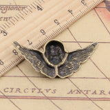 10pcs Charms angel wings cupid 50x23mm Tibetan Bronze Silver Color Pendants Antique Jewelry Making DIY Handmade Craft