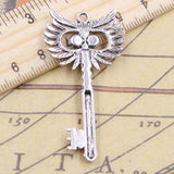 10pcs Charms big eye owl treasure key 54x28mm Tibetan Silver Color Pendants Antique Jewelry Making DIY Handmade Craft
