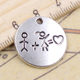 10pcs Charms boy girl love lover 22x22mm Tibetan Silver Color Pendants Antique Jewelry Making DIY Handmade Craft