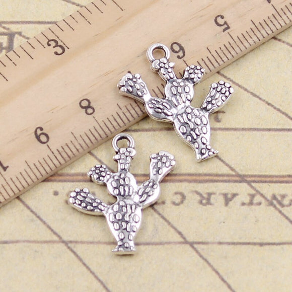 10pcs Charms cactus desert 23x20mm Tibetan Silver Color Pendants Antique Jewelry Making DIY Handmade Craft