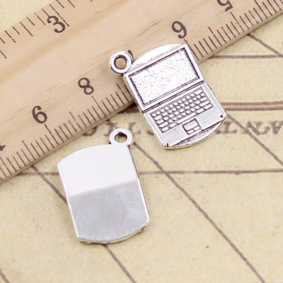 10pcs Charms computer laptop 21x13mm Tibetan Bronze Silver Color Pendants Antique Jewelry Making DIY Handmade Craft EF4659