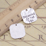 10pcs Charms dreaming of the sea 19x19mm Tibetan Bronze Silver Color Pendants Antique Jewelry Making DIY Handmade Craft