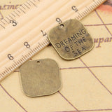 10pcs Charms dreaming of the sea 19x19mm Tibetan Bronze Silver Color Pendants Antique Jewelry Making DIY Handmade Craft