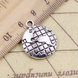 10pcs Charms earth globe 24x20mm Tibetan Bronze Silver Color Pendants Antique Jewelry Making DIY Handmade Craft