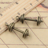 10pcs Charms fitness equipment dumbbell 34x12x12mm Tibetan Bronze Silver Color Pendants Antique Making DIY Handmade Jewelry