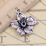 10pcs Charms flower 25x22mm Tibetan Silver Color Pendants Antique Jewelry Making DIY Handmade Craft